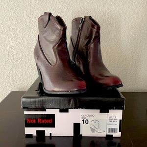 Not Rated Geronimo booties size 10 color Wine